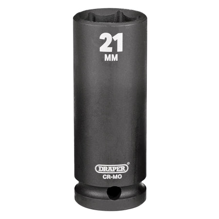 DRAPER Expert 21mm 1/2in. Square Drive Deep Impact Socket: Model No.410D-MM