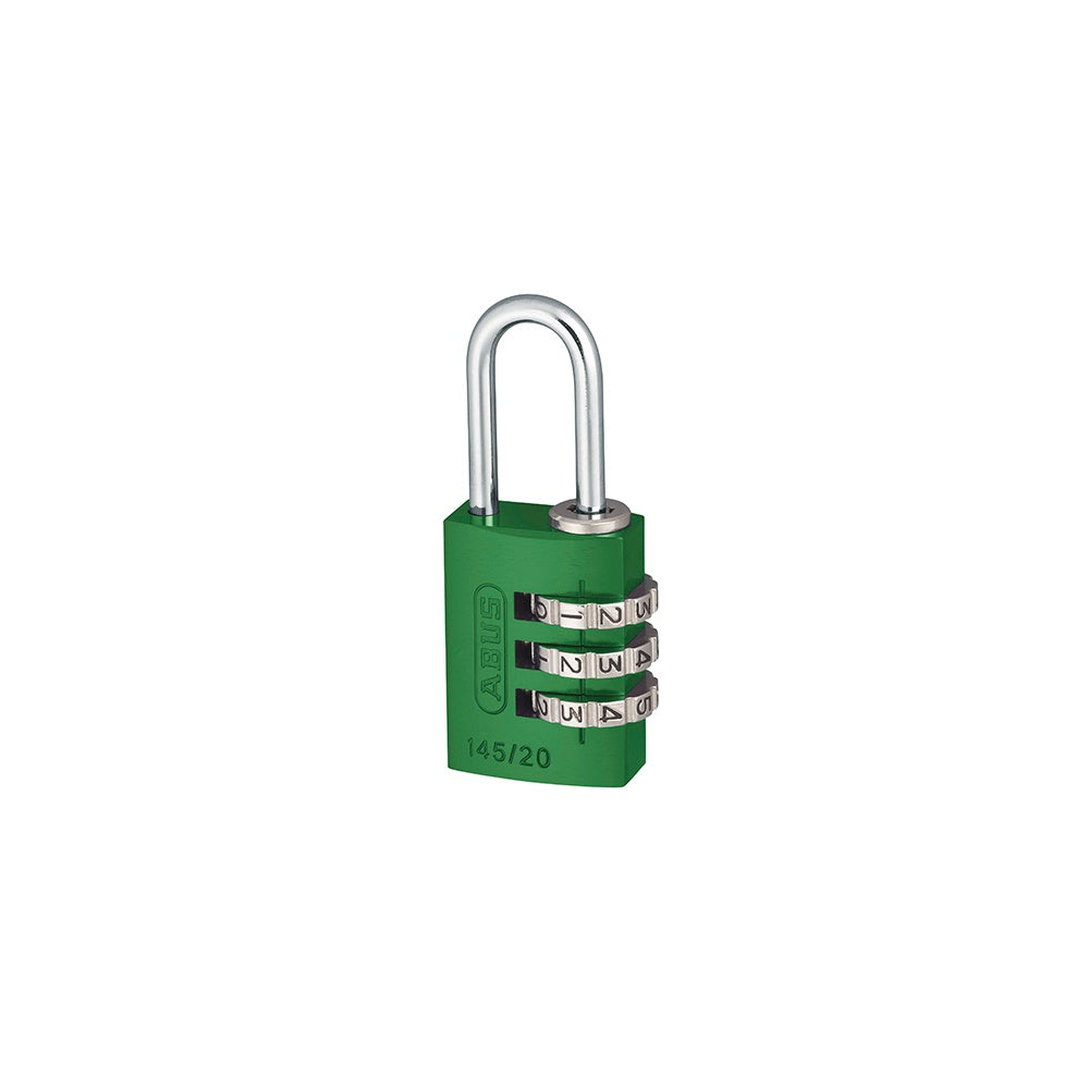 ABUS 145/20 20mm Aluminium Combination Padlock Green 46571