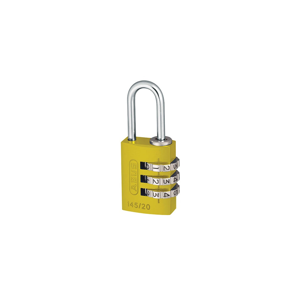 ABUS 145/20 20mm Aluminium Combination Padlock Yellow 46572