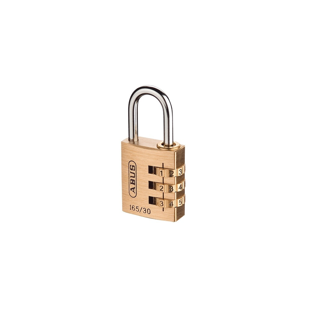 ABUS 165/30 30mm Solid Brass Body Combination Padlock (3 Digit) Carded