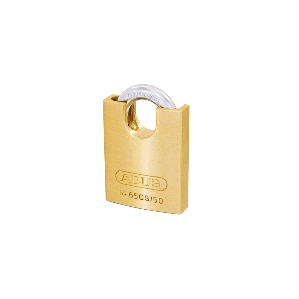 ABUS 65/50CS 50mm Brass Padlock Closed Shackle Carded
