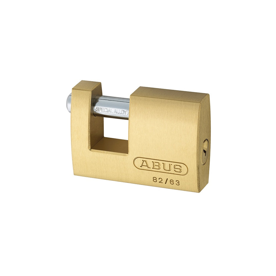 ABUS 82/63 63mm Monoblock Brass Shutter Padlock Carded