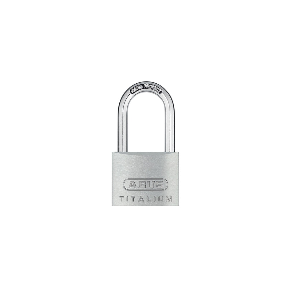 ABUS 64TI/40HB40 Titalium Padlock 40mm x 40mm Long Shackle Keyed KA6411