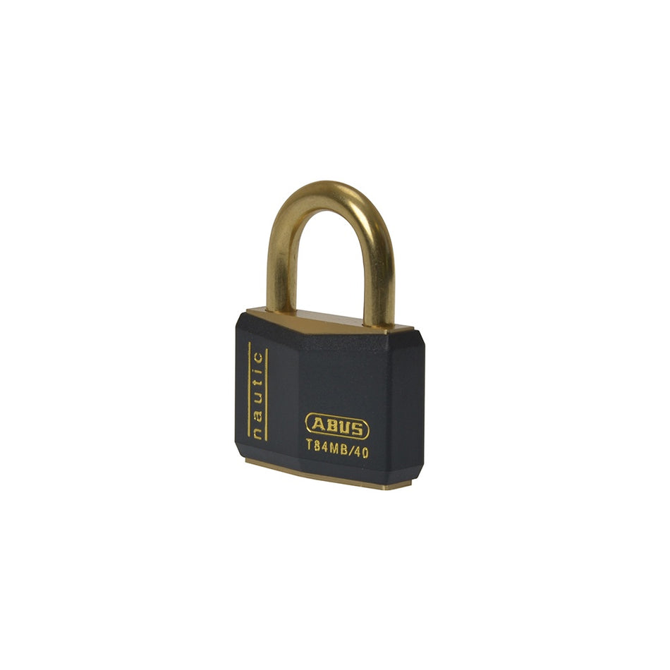 ABUS T84MB/40 40mm Black Nautic Rustproof Padlock Twin Pack Carded