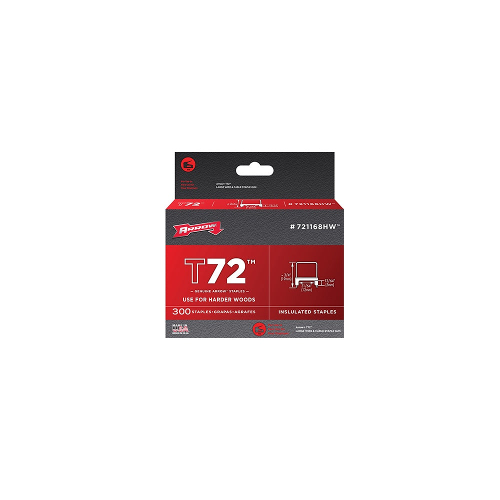 Arrow T72 Insulated Staples 5mm x 12mm Box 300