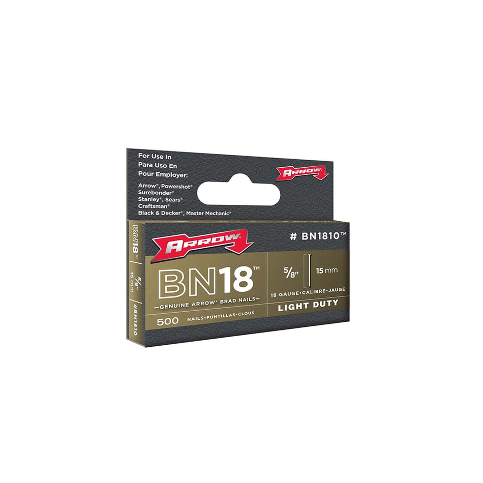 Arrow BN1810 Brad Nails 15mm Pack 1000