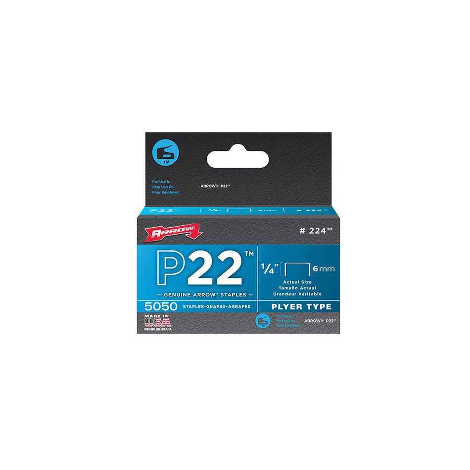 Arrow P22 Staples 6mm(1/4in) Box 5000