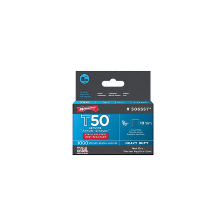 Arrow T50 Staples Stainless Steel 504SS 6mm (1/4in) Box 1000