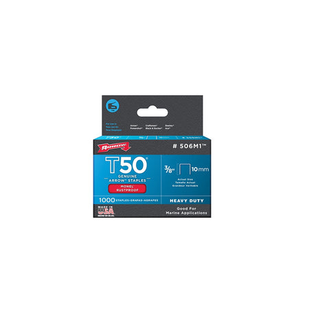 Arrow T50M 506m Monel Staples 10mm (3/8in) Box 1000
