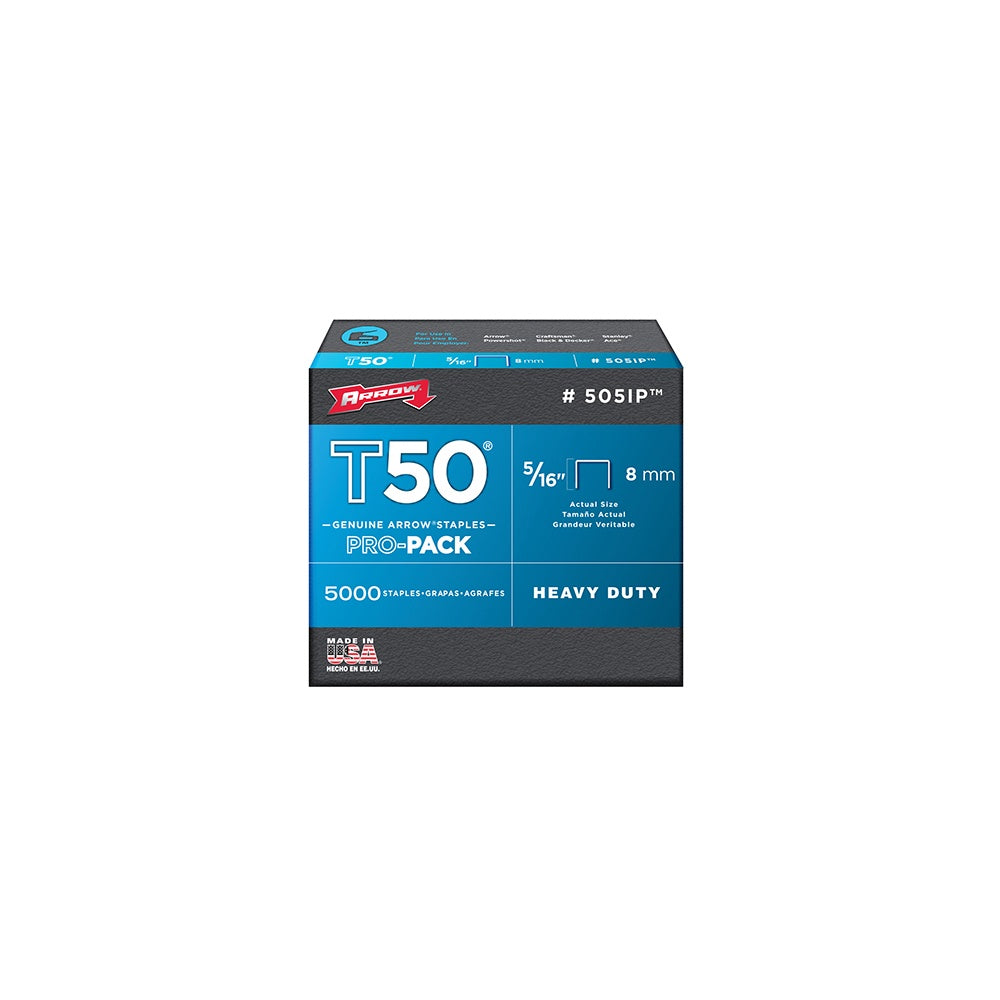 Arrow T50 Staples 8mm (5/16in) Box 5000