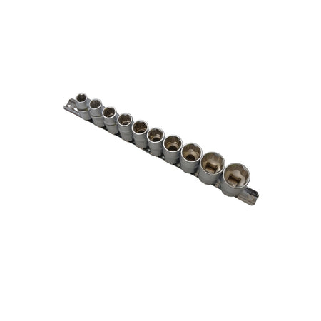 BlueSpot Tools Sockets On Rail Set of 10 Metric 1/2in Drive
