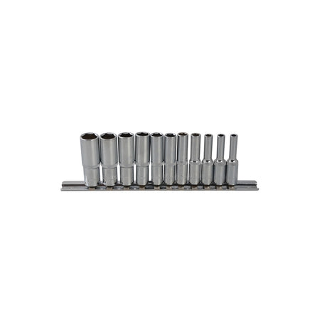 BlueSpot Tools Deep Socket Set of 11 Metric 1/4in Square Drive