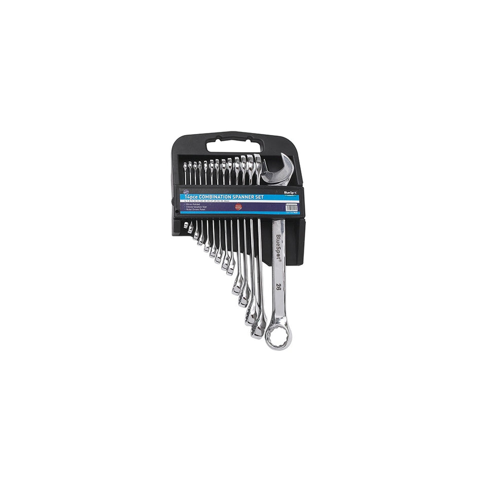 BlueSpot Tools Combination Spanner Set of 14 Metric 6 to 26mm