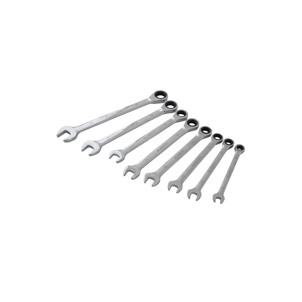 BlueSpot Tools Ratchet Spanner Set 8-19mm 8 Piece
