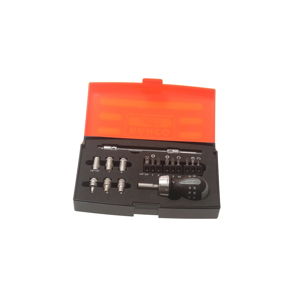 Bahco Stubby Ratchet Screwdriver Set 18 Piece