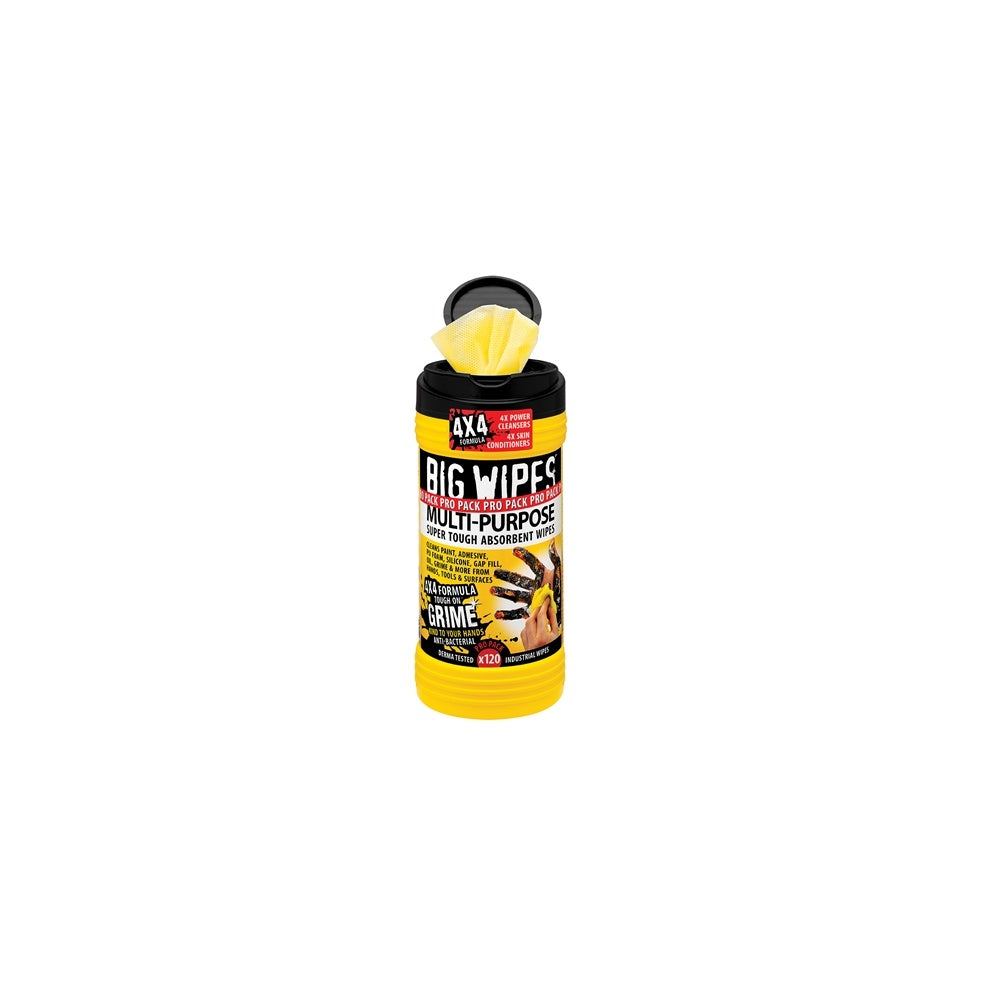 Big Wipes Black Top 4x4 Multi-Purpose Hand Cleaners Tub of 120