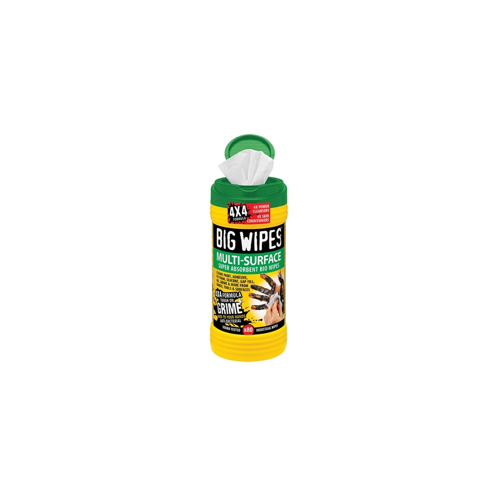 Big Wipes Green Top 4x4 Multi Surface Cleaner Tub of 80