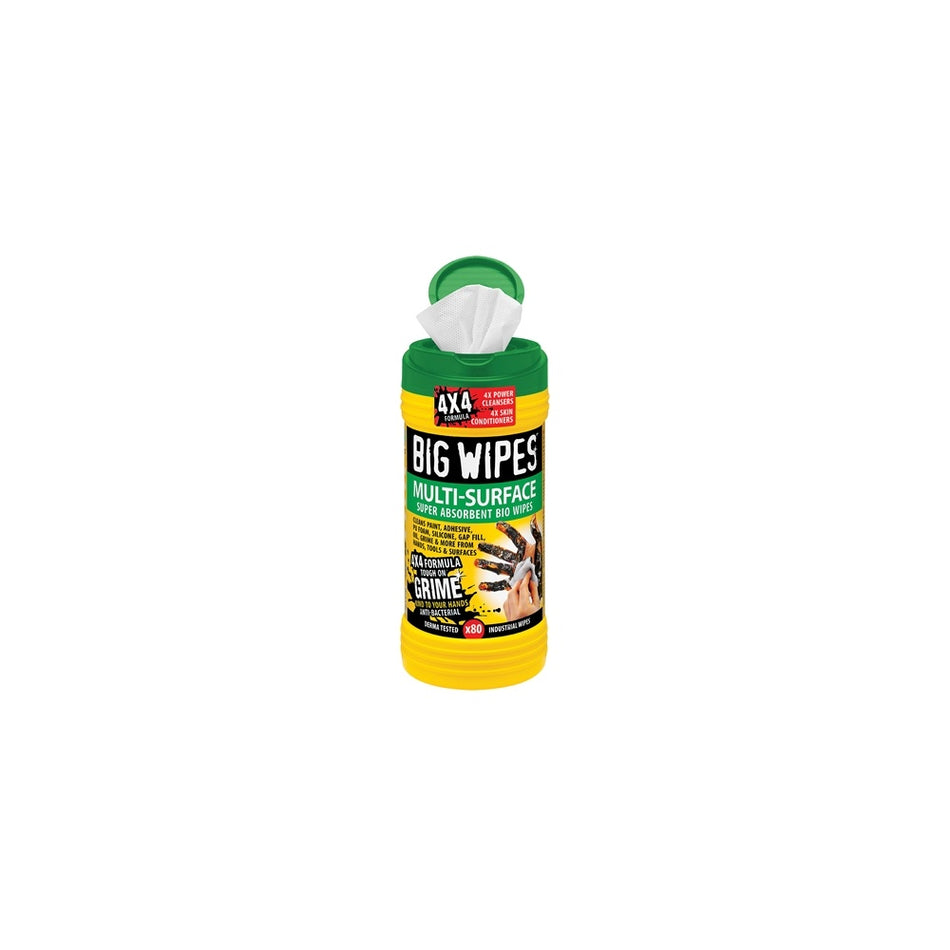Big Wipes Green Top 4x4 Multi Surface Cleaner Tub of 80