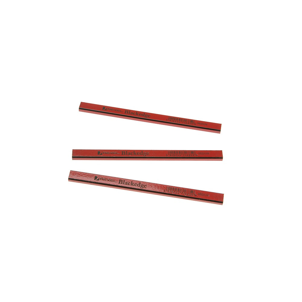 Blackedge Carpenters Pencils - Red / Medium Card of 12