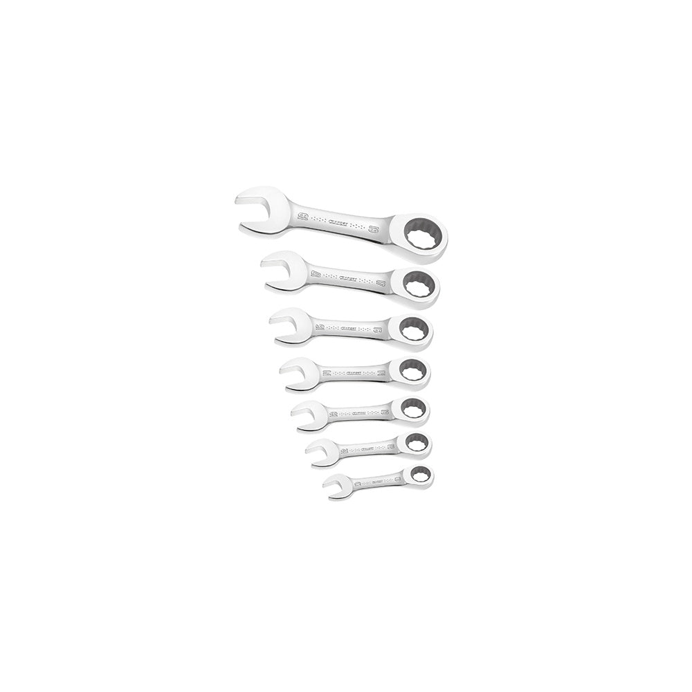Britool Stubby Ratchet Spanner Set 7 Piece Metric