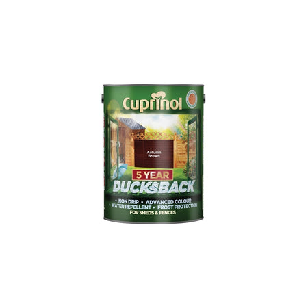 Cuprinol Ducksback 5 Year Waterproof for Sheds & Fences Autumn Brown 5 Litre