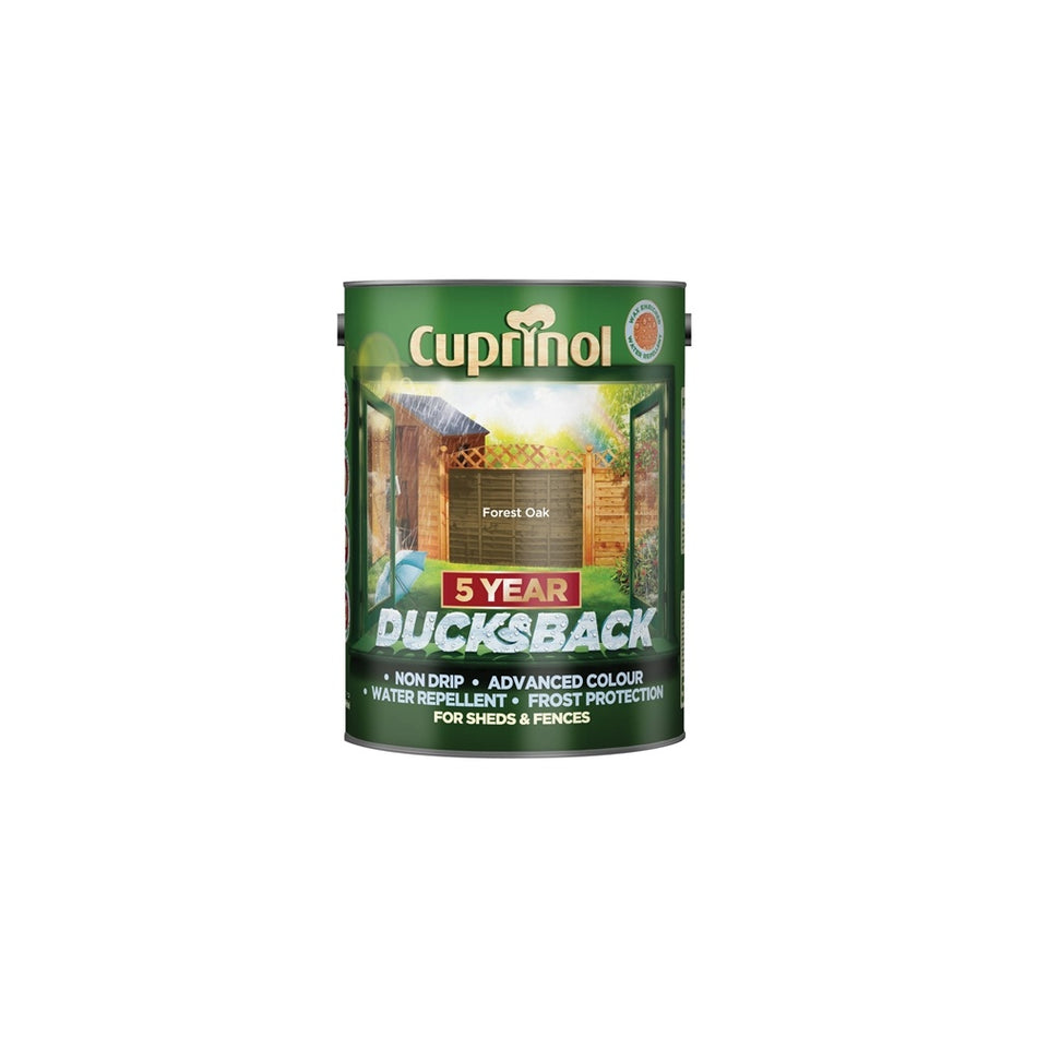 Cuprinol Ducksback 5 Year Waterproof for Sheds & Fences Forest Oak 5 Litre