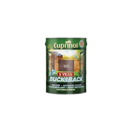 Cuprinol Ducksback 5 Year Waterproof for Sheds & Fences Harvest Brown 5 Litre