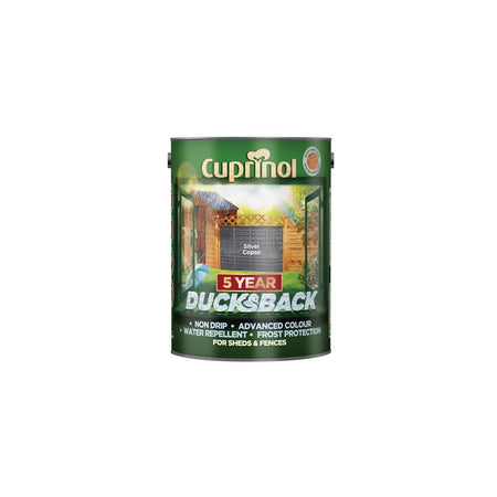 Cuprinol Ducksback 5 Year Waterproof for Sheds & Fences Silver Copse 5 Litre