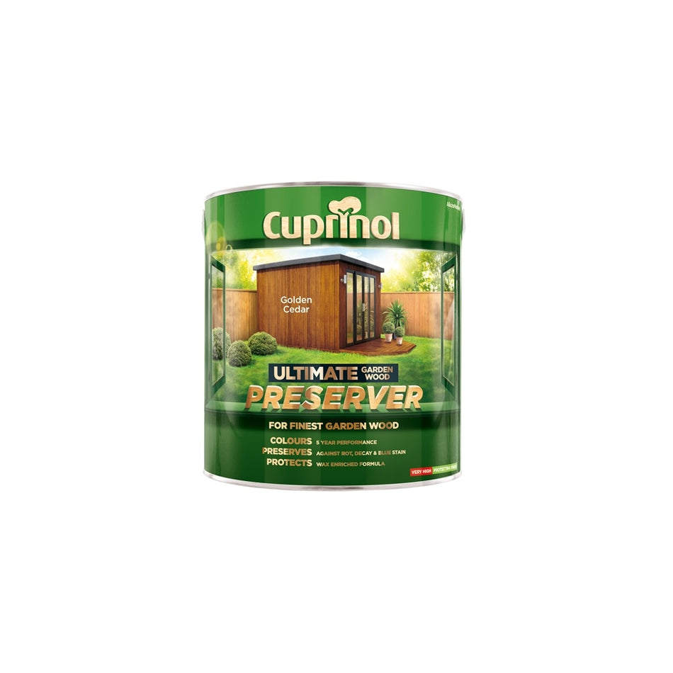 Cuprinol Ultimate Garden Wood Preserver Golden Cedar 4 Litre