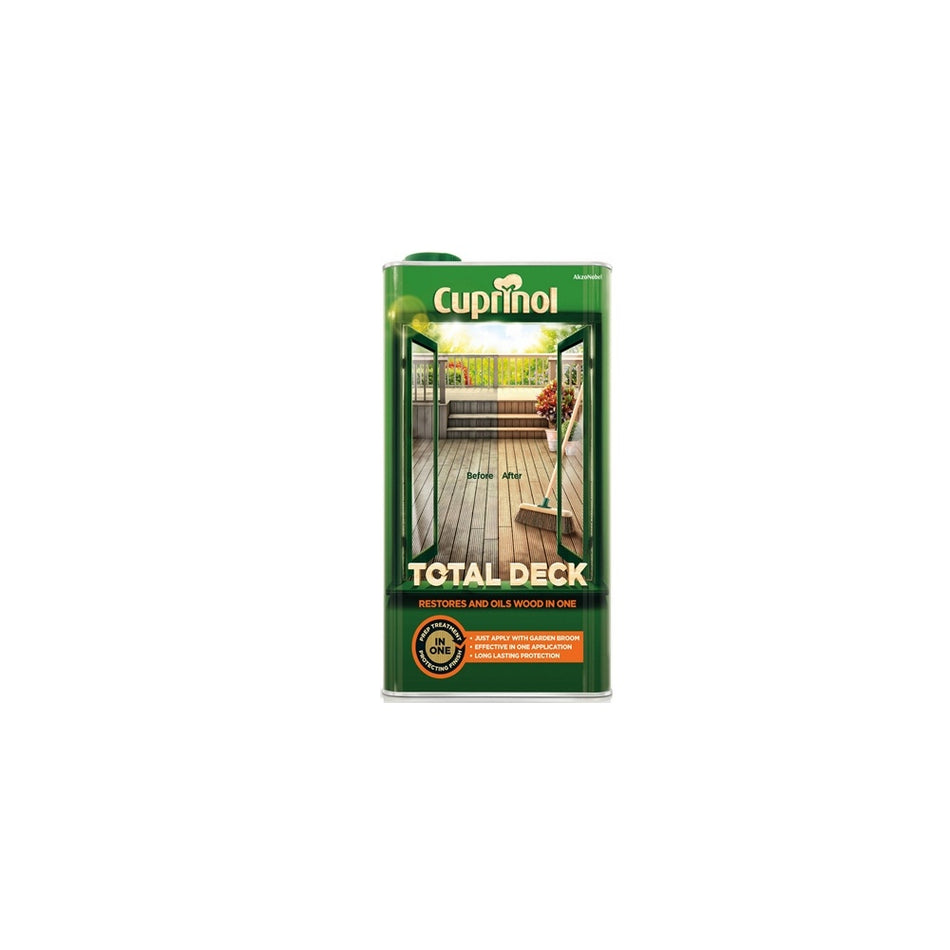 Cuprinol Total Deck Restore & Oil Wood Clear 5 Litre