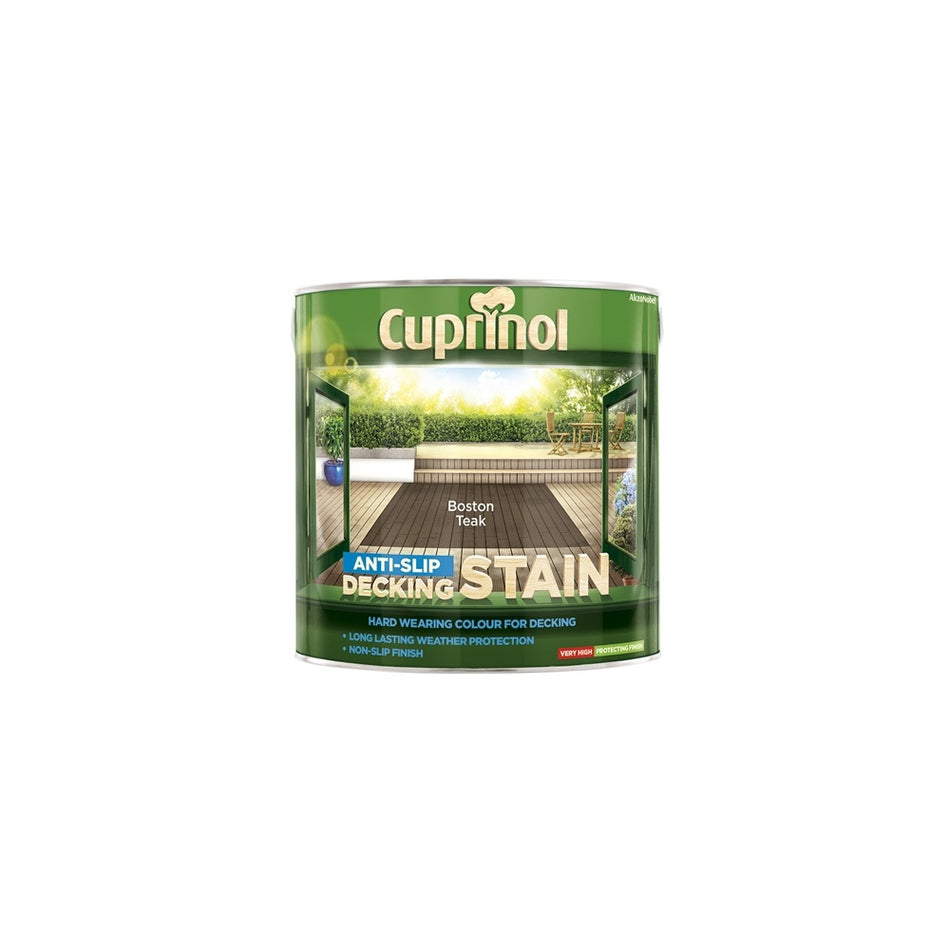 Cuprinol Anti Slip Decking Stain Boston Teak 2.5 Litre