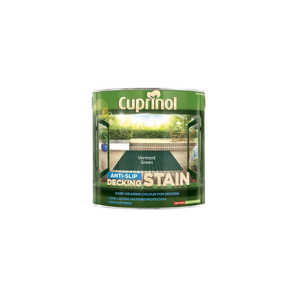 Cuprinol Anti Slip Decking Stain Vermont Green 2.5 Litre