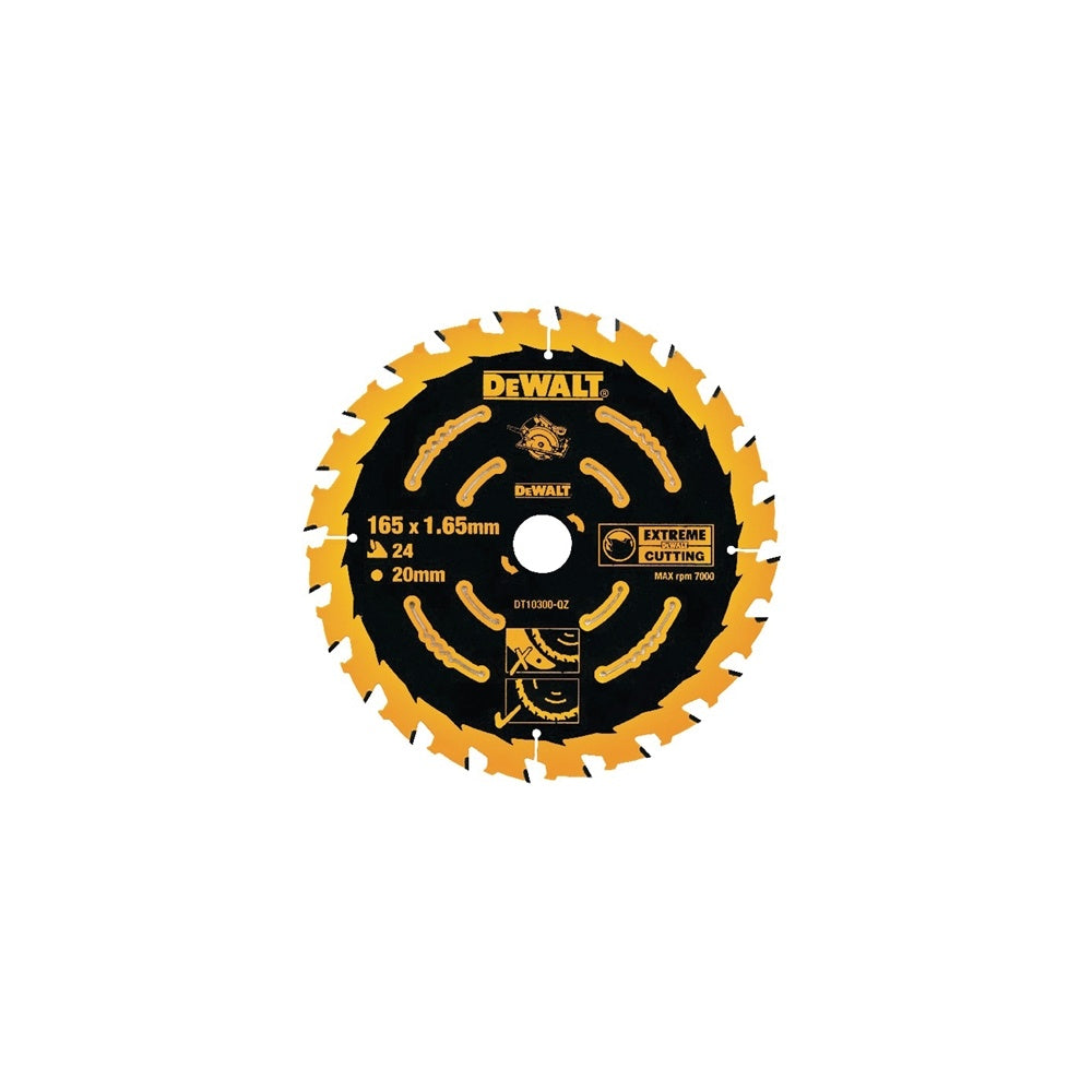 DEWALT Circular Saw Blade 165 x 20mm x 24T Corded Extreme Framing