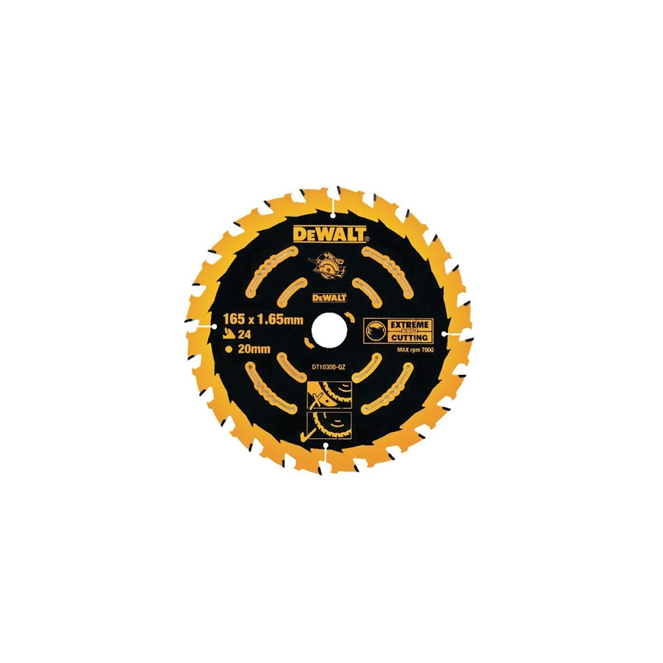 DEWALT Circular Saw Blade 165 x 20mm x 24T Corded Extreme Framing
