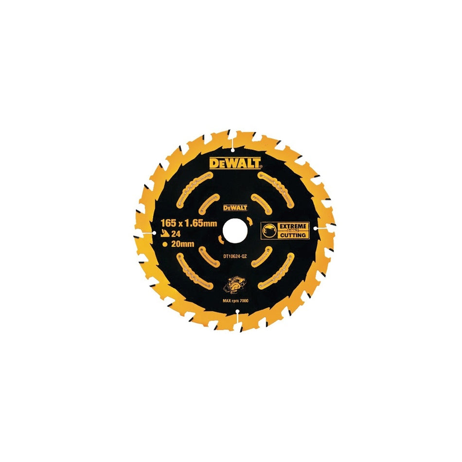 DEWALT Circular Saw Blade 165 x 20mm x 24T Cordless Extreme Framing