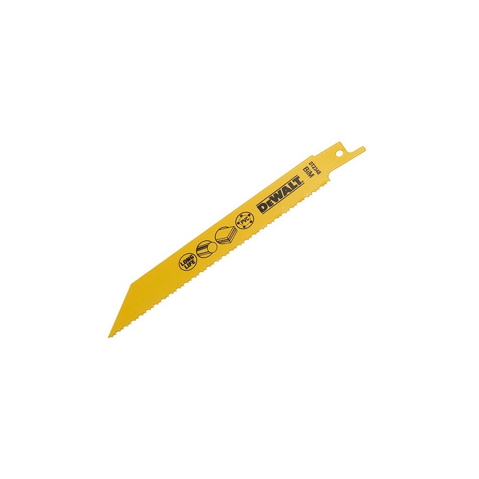 DEWALT Sabre Blade Bi Metal Plastic, Pipes 3-12mm 152mm Pack of 5