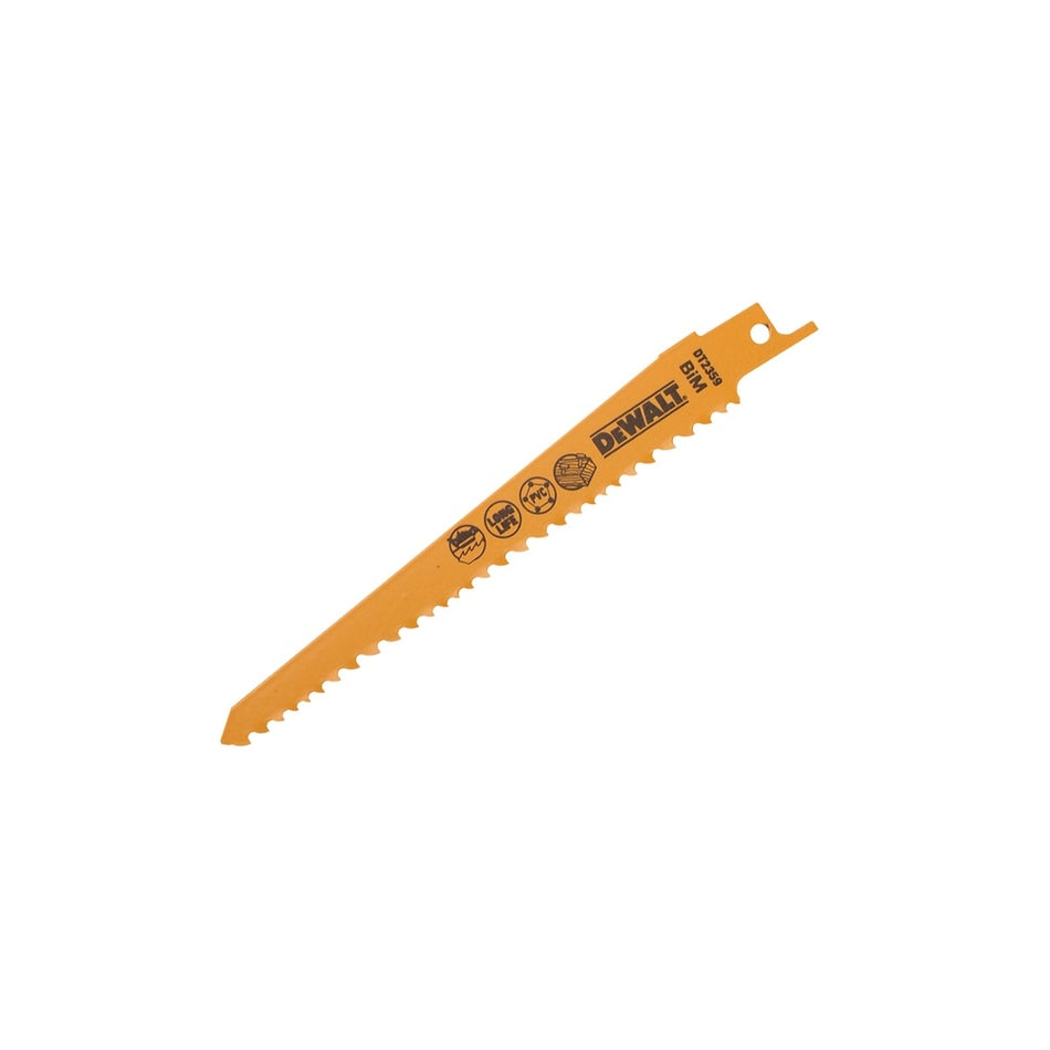 DEWALT Sabre Blade Fast Cuts Wood with Nails Plastics 152mm Pack of 5