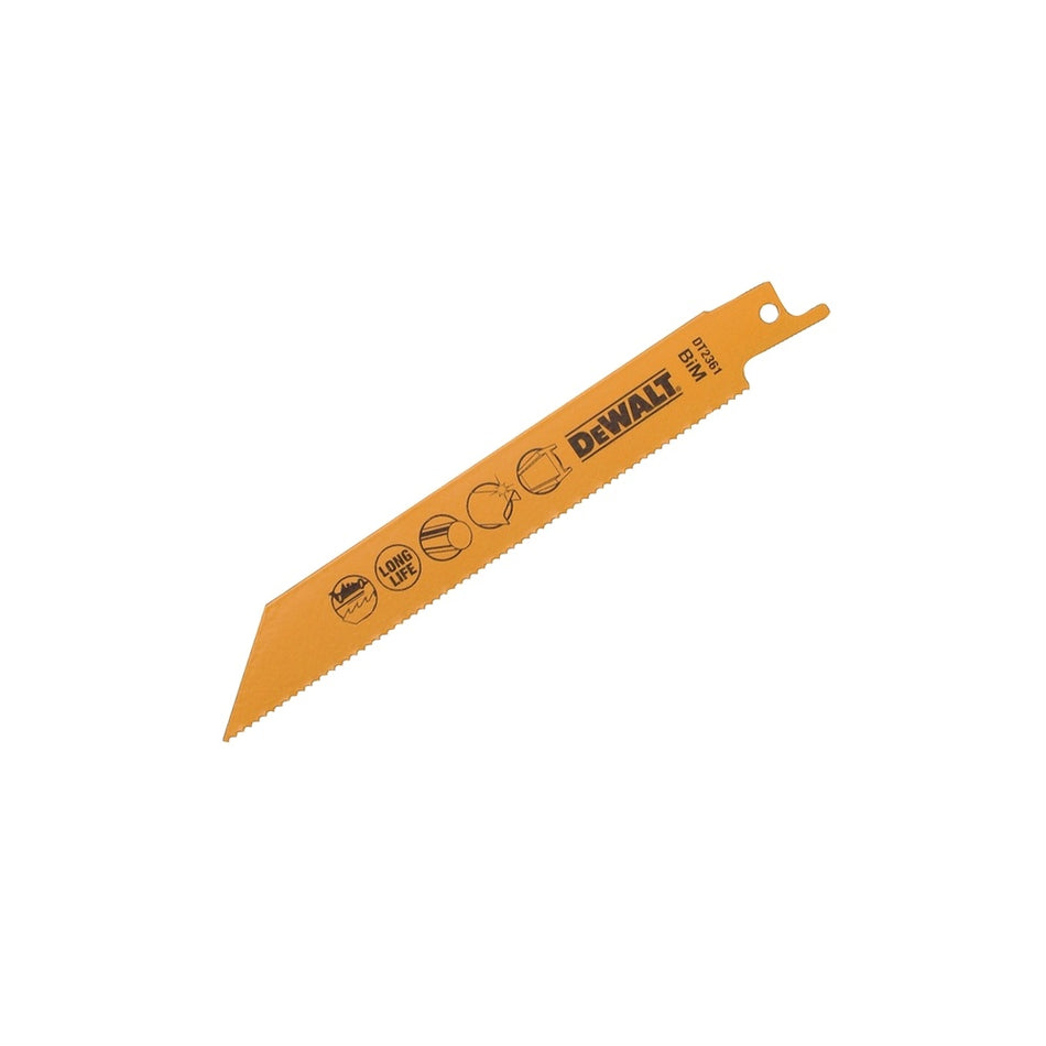 DEWALT Sabre Blade Bi Metal Fast Cuts Metals, Sheet Metals 152mm Pack of 5