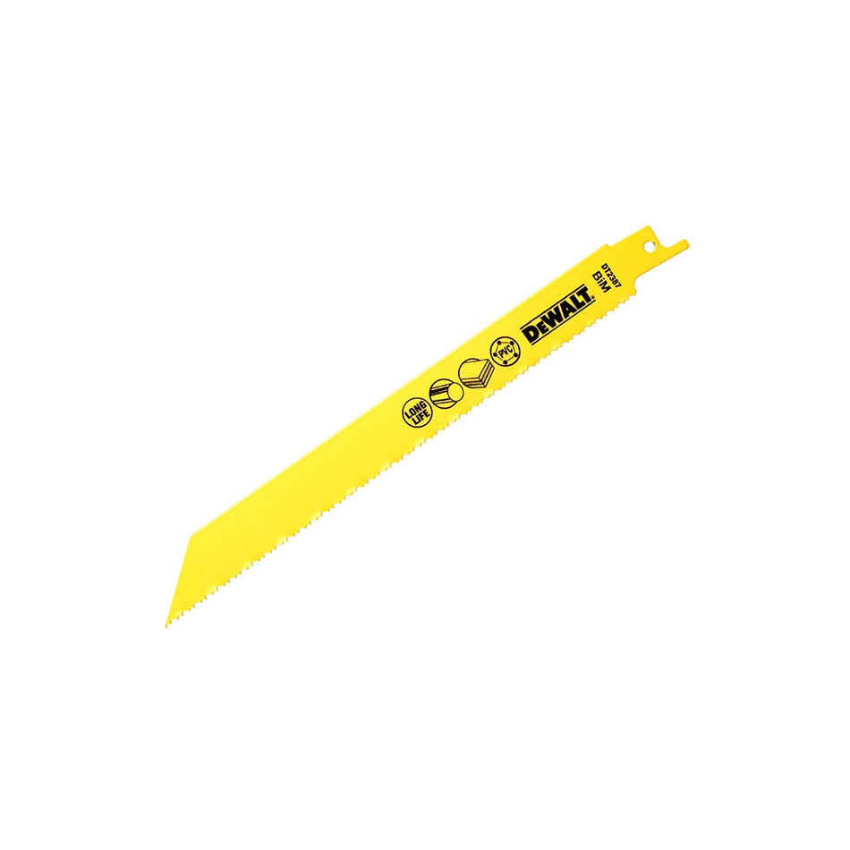 DEWALT Sabre Blade Bi Metal for Plastic, Pipes 3-12mm 203mm Pack of 5