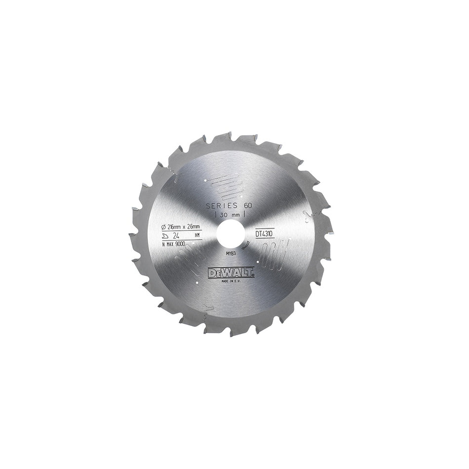 DEWALT Circular Saw Blade 216 x 30mm x 24T Series 60 Fast Rip