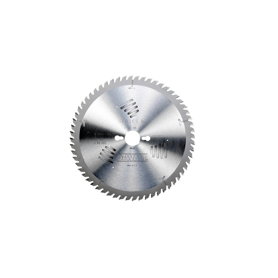 DEWALT Circular Saw Blade 250 x 30mm x 60T Series 60 Fine Finish