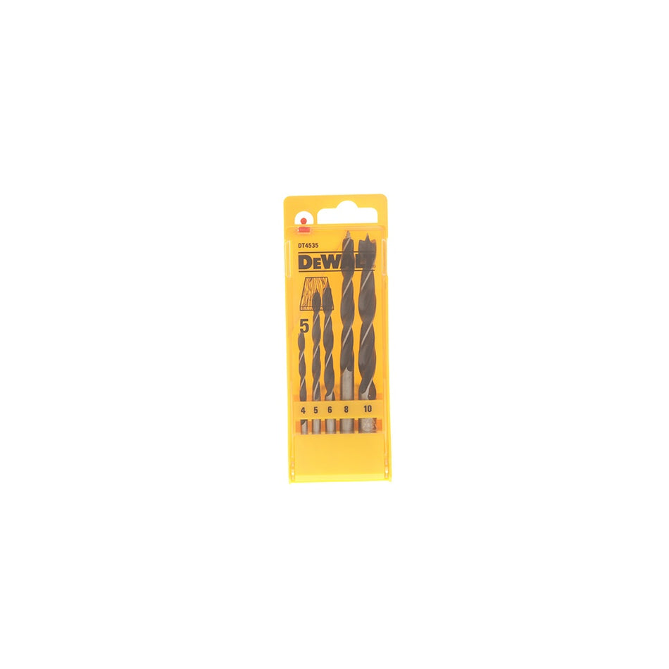 DEWALT Brad Point Drill Bit Set of 5 - 4, 5, 6, 8 & 10mm