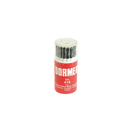 Dormer A191 No.419 Metric HSS Drill Set of 19 1.0-10.0 x 0.5mm