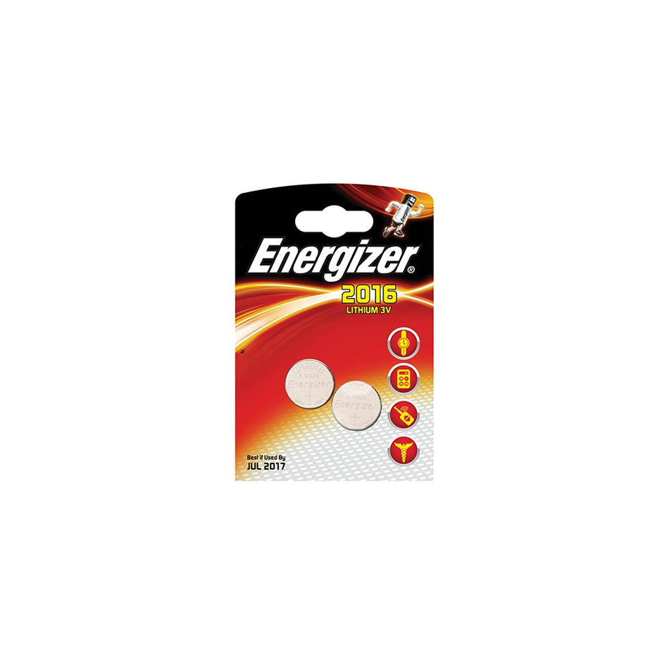 Energizer CR2016 Coin Lithium Battery Pack of 2