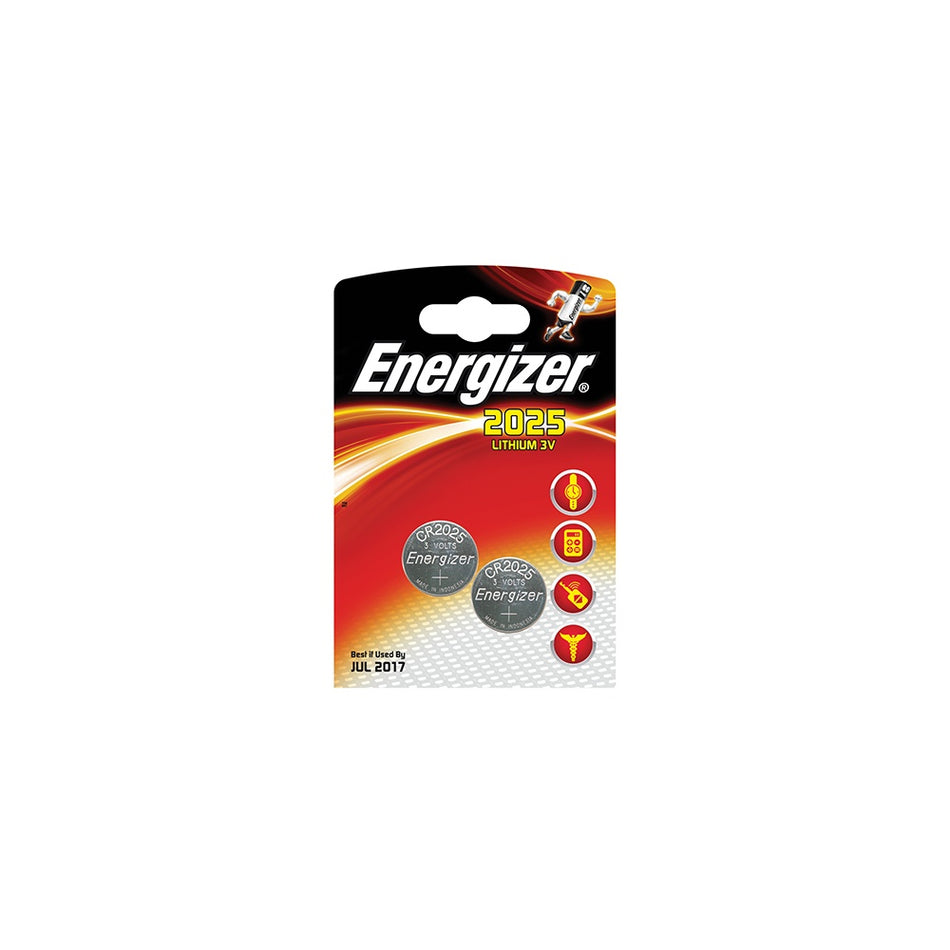 Energizer CR2025 Coin Lithium Battery Pack of 2