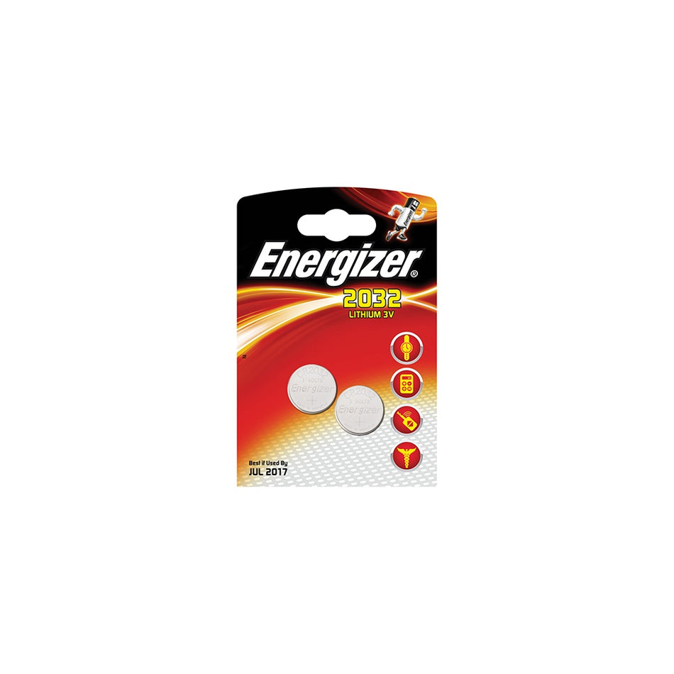 Energizer CR2032 Coin Lithium Battery Pack of 2
