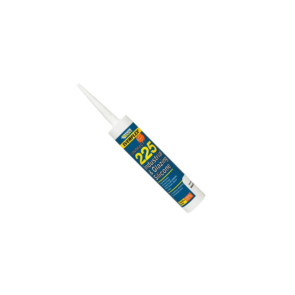 Everbuild Industrial & Glazing Silicone White 310ml 225