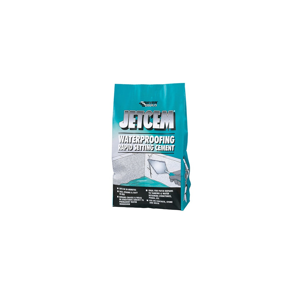 Everbuild Jetcem Water Proofing Rapid Set Cement (Single 3kg Pack)