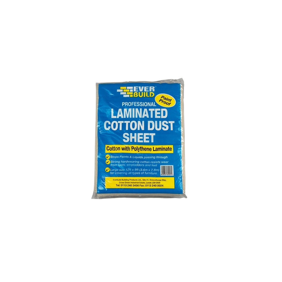 Everbuild Laminated Cotton Dust Sheet 3.6 x 2.7m