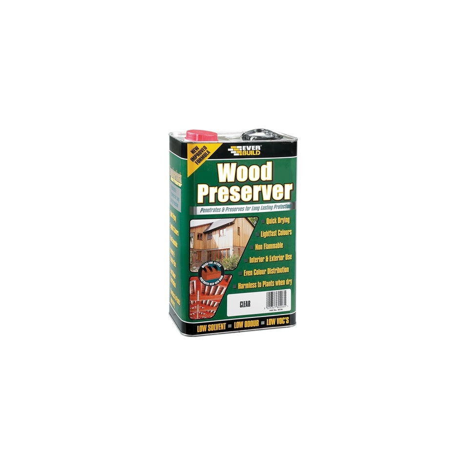 Everbuild Wood Preserver Clear 5 Litre